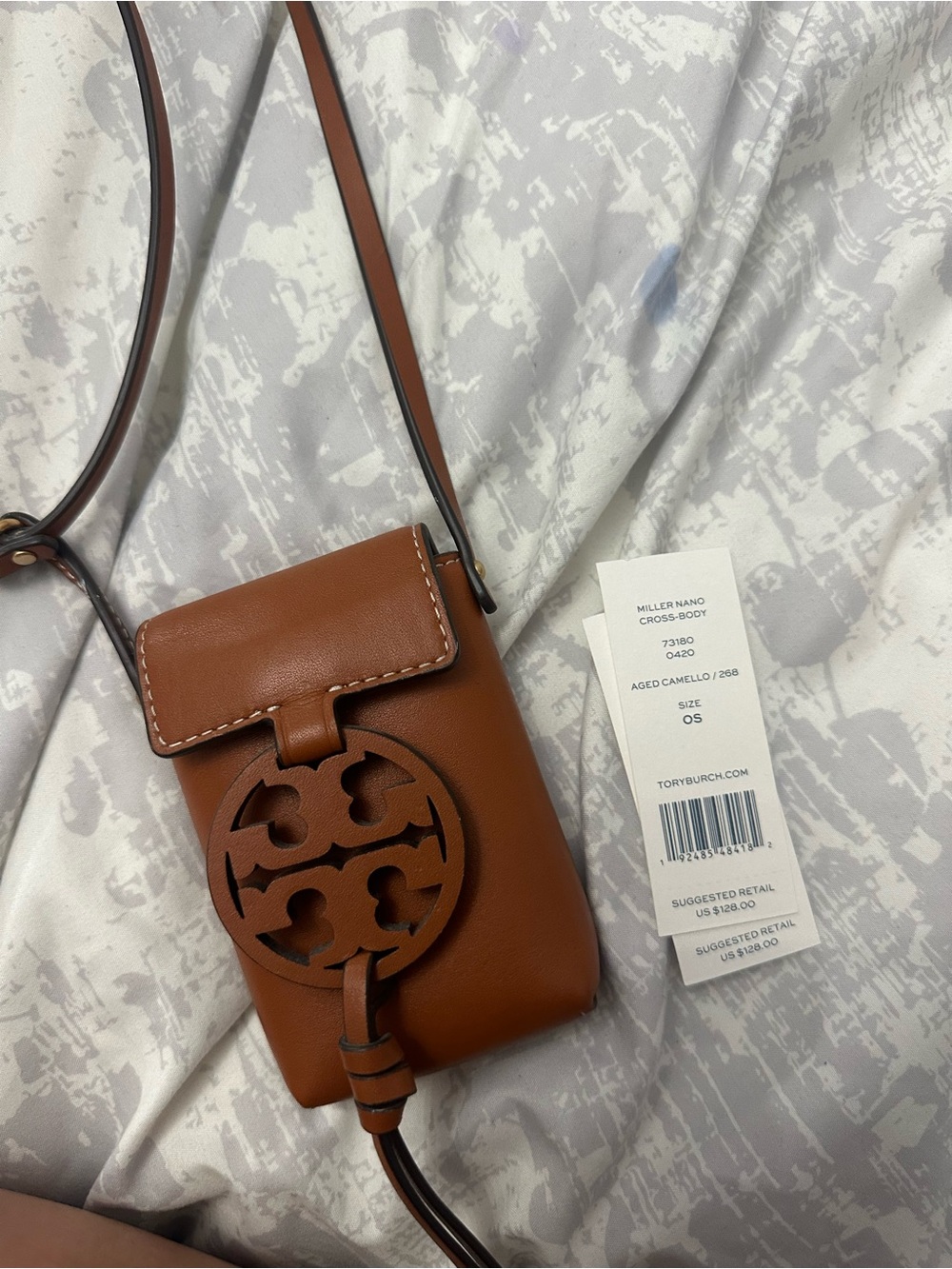 Tory Burch Aged Camel Miller Nano Crossbody